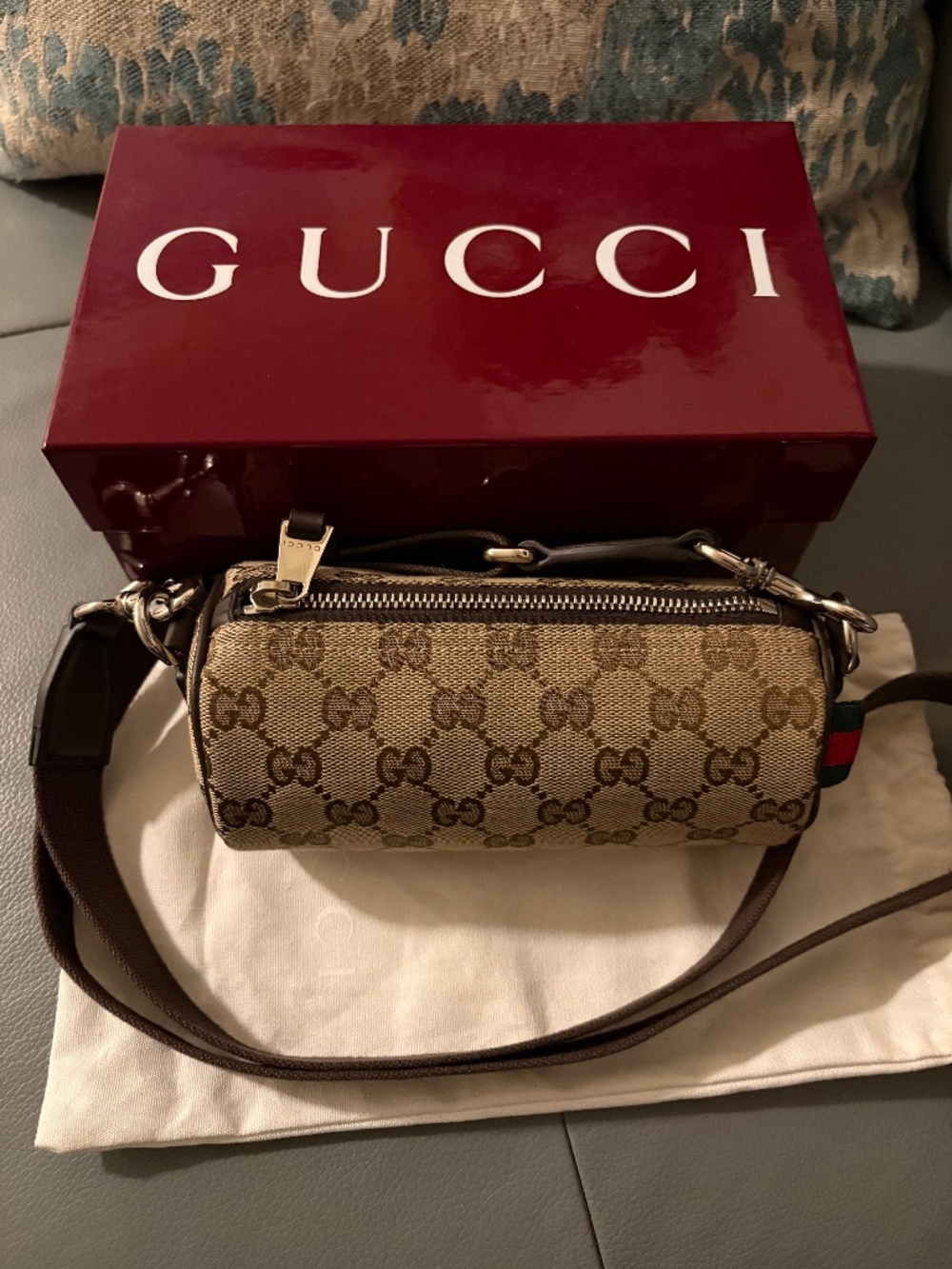 Gucci • Mini GG Canvas Cylinder Bag - FULL SET